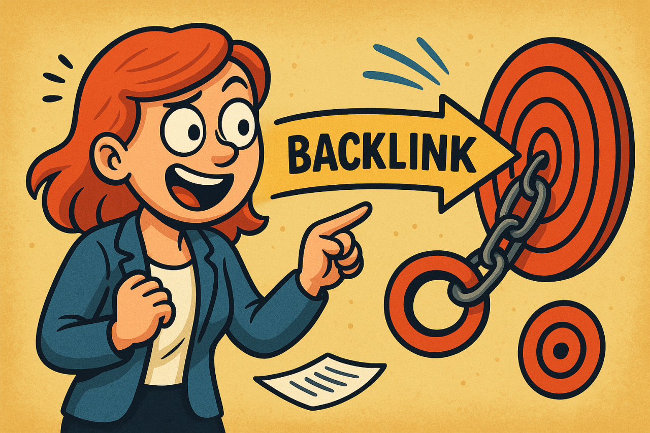 Een vrouw die een juiste backlink scoort