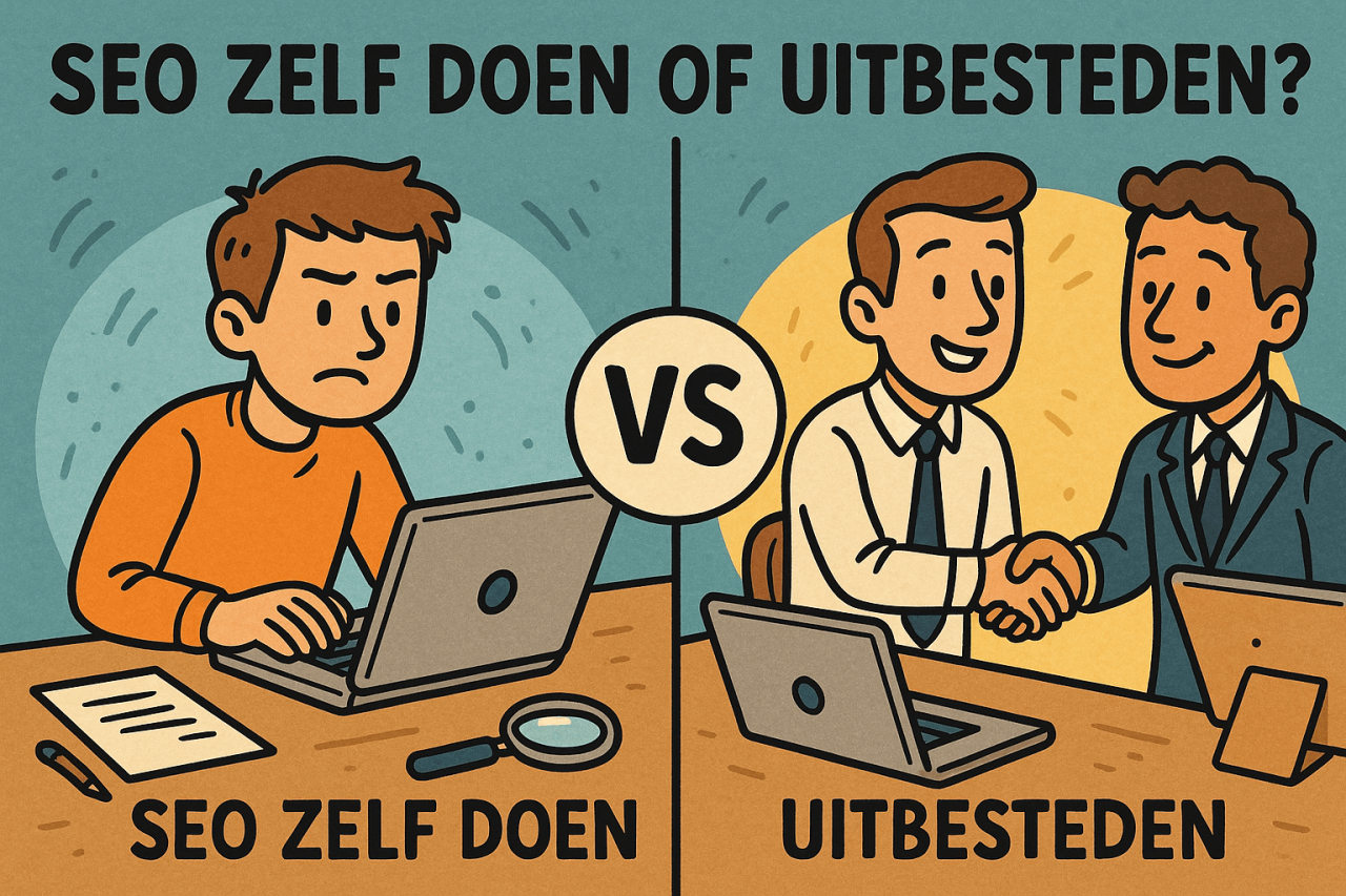 Seo zelf doen of uitbesteden illustratie