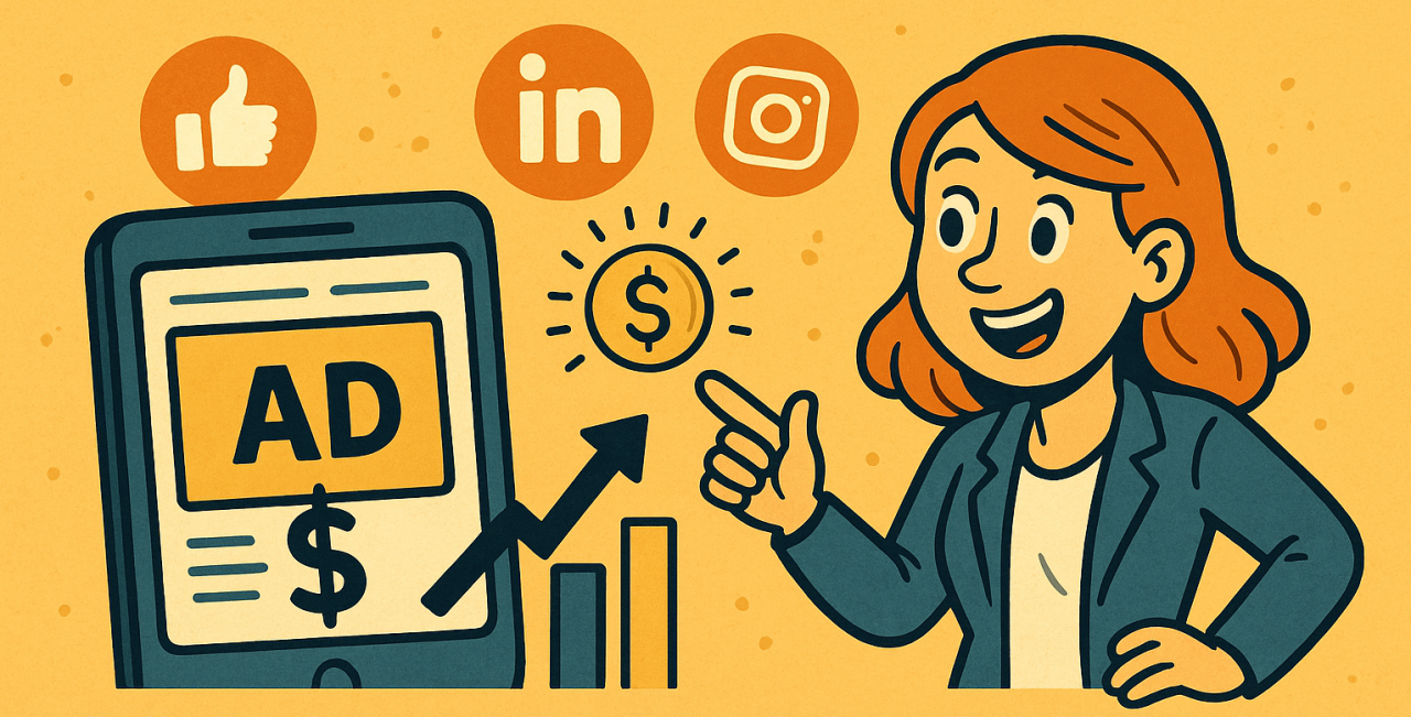 Illustratie Social media adverteren blog